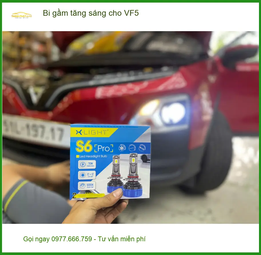 Anh Khang độ bi gầm tăng sáng cho VinFast VF5 tại Quận 5 vì đèn zin yếu khi đi đêm