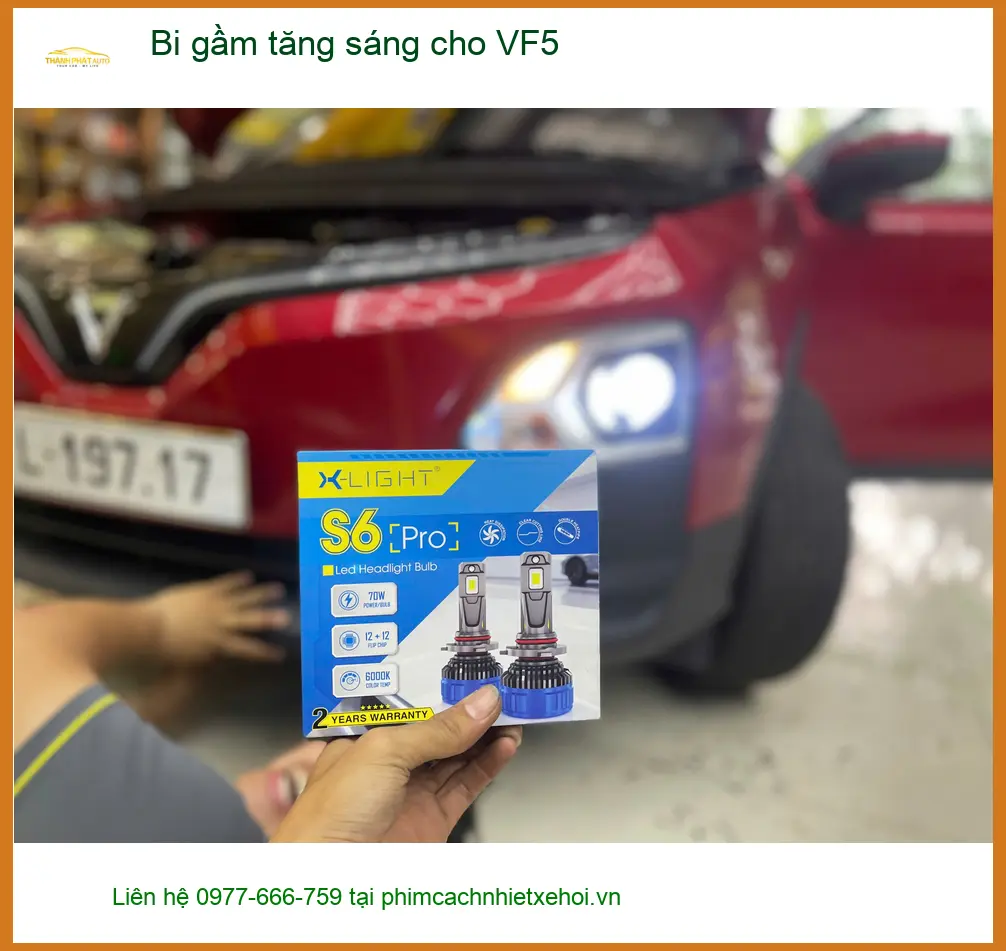 Chị Thảo độ bi gầm tăng sáng VinFast VF5 ở Cần Giờ đi đêm an toàn