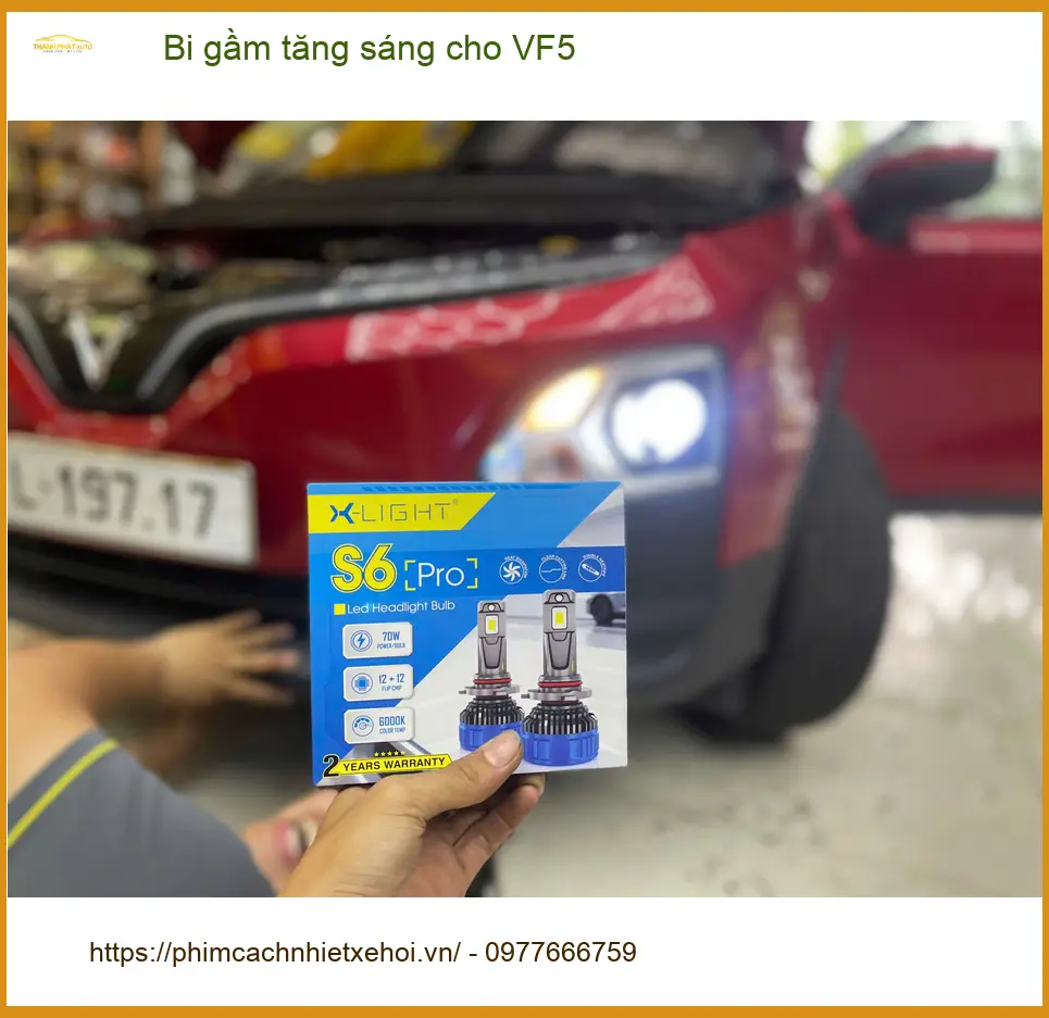 Anh Bách lắp bi gầm tăng sáng VF5 tại Quận 7 vì đèn yếu khi đi đêm ảnh thực tế 2