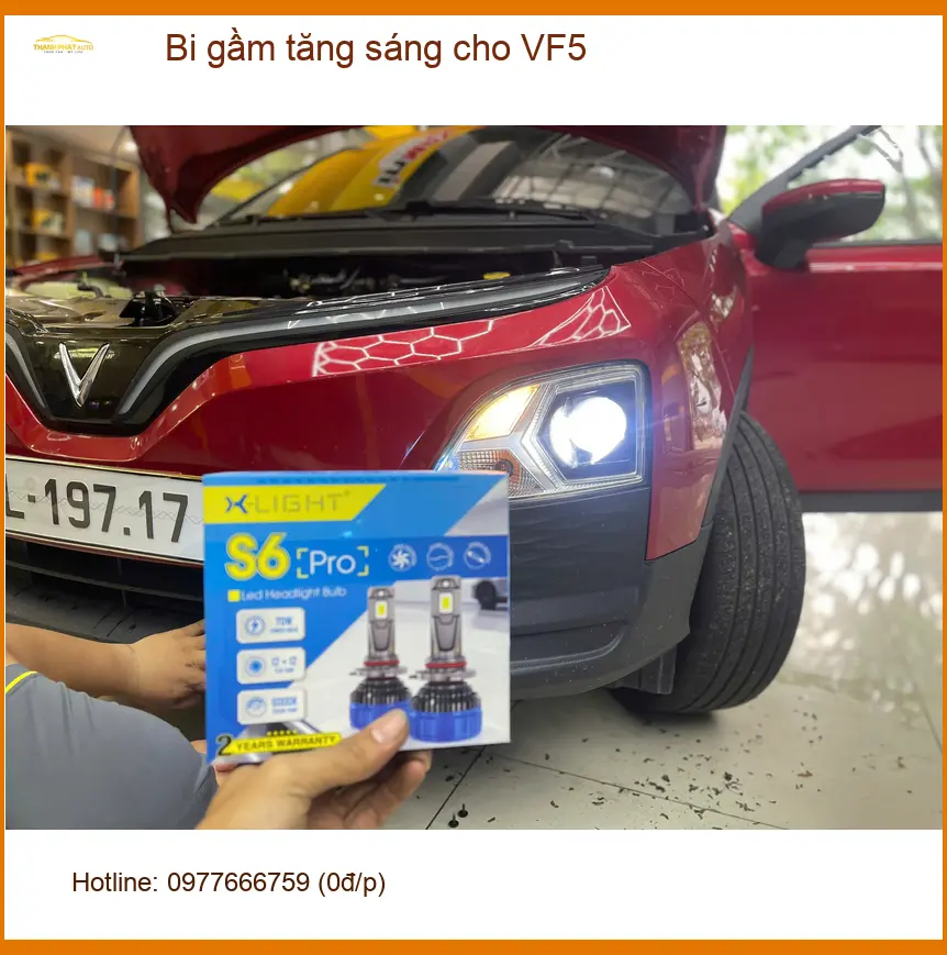 Anh Bách lắp bi gầm tăng sáng VF5 tại Quận 7 vì đèn yếu khi đi đêm ảnh thực tế 3
