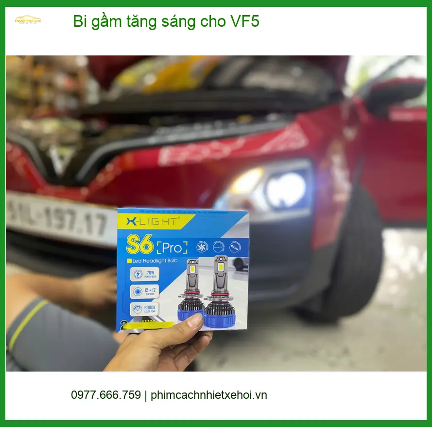 Anh Bách lắp bi gầm tăng sáng VF5 tại Quận 7 vì đèn yếu khi đi đêm ảnh thực tế 4