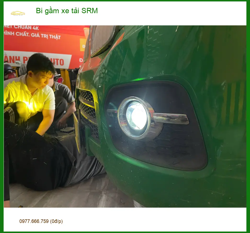 Anh Phước nâng cấp bi gầm xe tải SRM H100 tại Thủ Đức để cải thiện tầm nhìn khi đi đêm ảnh thực tế 2