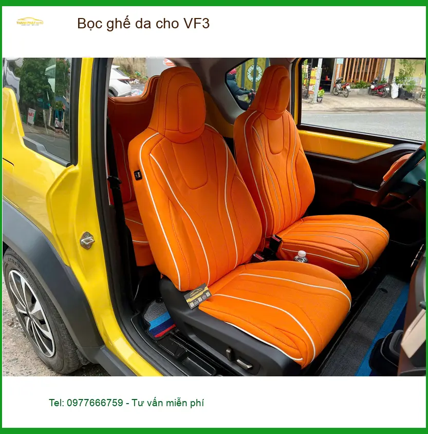 Chị Lan Anh bọc ghế da cho VinFast VF3 tại Quận 7, nâng tầm không gian