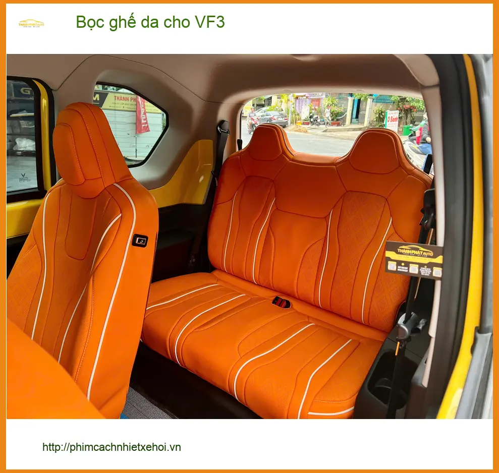 Chị Thảo bọc ghế da cho VF3 tại Cần Giờ để nội thất sang trọng hơn ảnh thực tế 2
