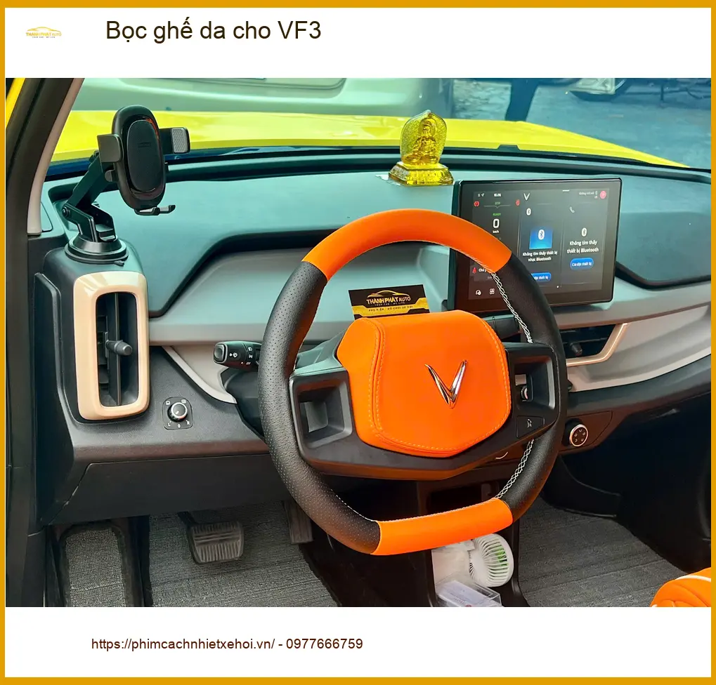Chị Thảo bọc ghế da cho VF3 tại Cần Giờ để nội thất sang trọng hơn ảnh thực tế 4