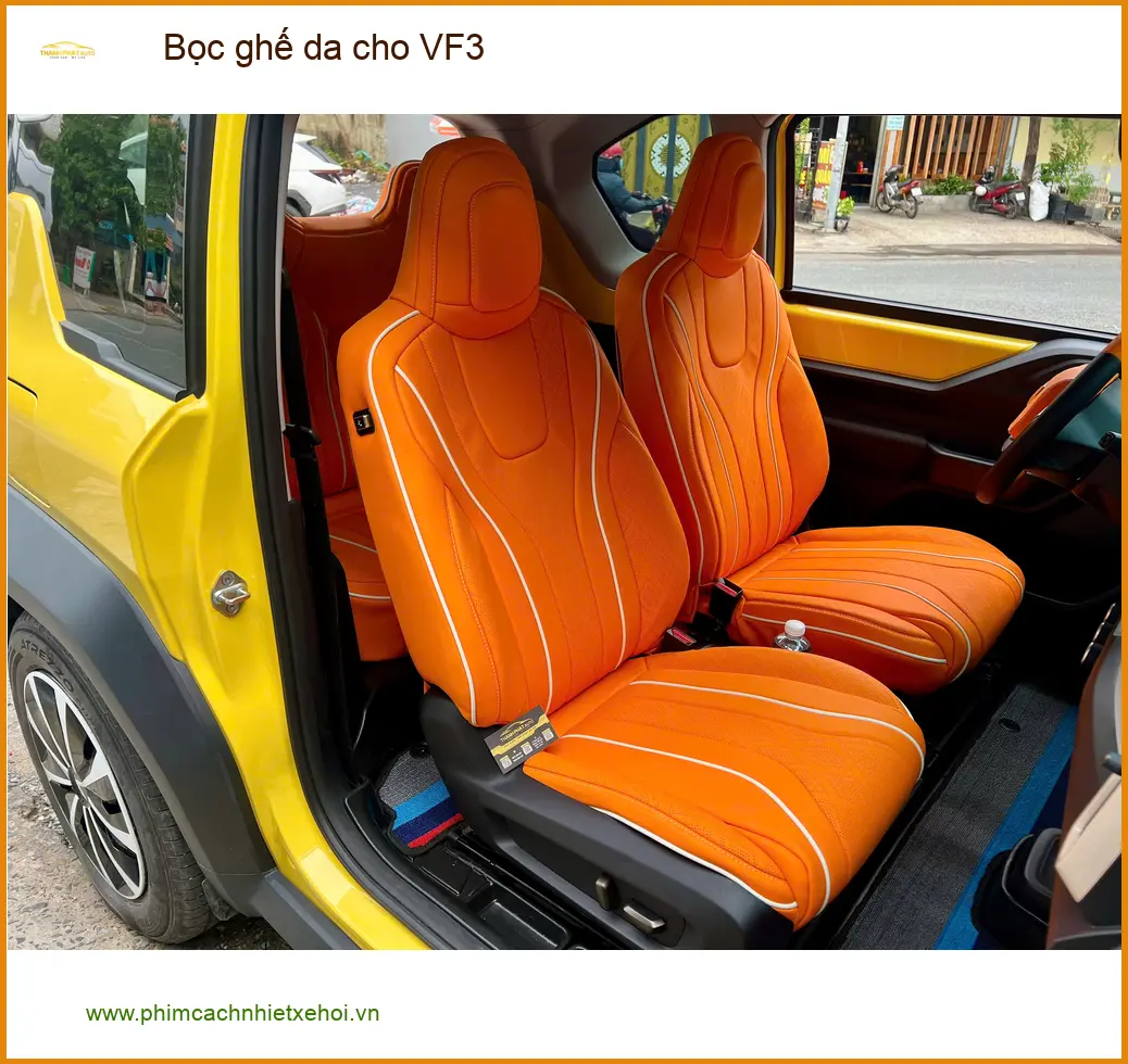 Chị Thảo bọc ghế da cho VF3 tại Cần Giờ để nội thất sang trọng hơn ảnh thực tế 5