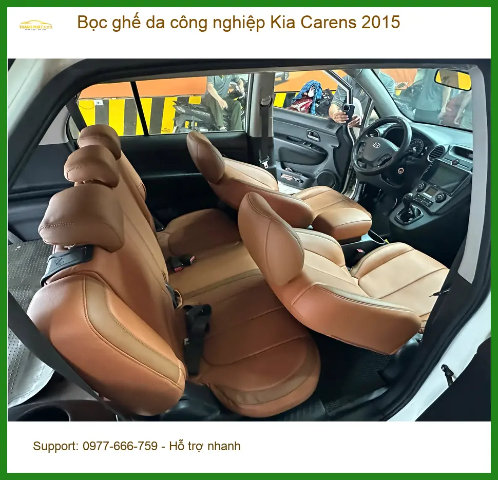 Cô Minh bọc ghế da công nghiệp Kia Carens 2015 Quận Nhà Bè nâng cấp nội thất