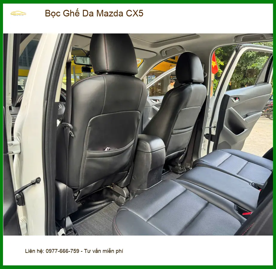 Chị Hà bọc ghế da Mazda CX5 tại Quận 12 để nội thất xe luôn sạch sẽ và sang trọng