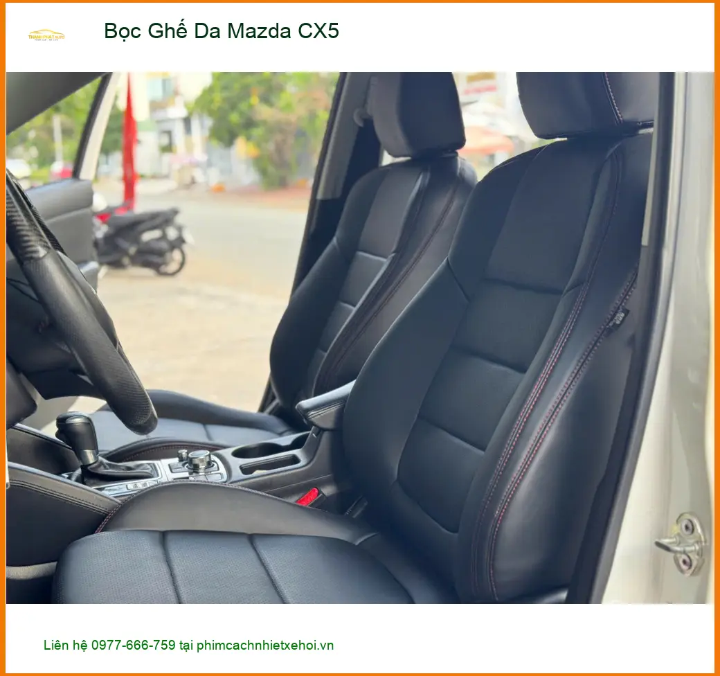 Chị Thùy Trang bọc ghế da Mazda CX5 Quận Thủ Đức để nội thất xe sạch sẽ và sang trọng hơn ảnh thực tế 4