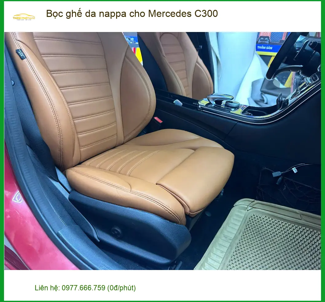 Anh Khải bọc ghế da nappa cho Mercedes C300 tại Bình Chánh để nâng tầm nội thất sang trọng ảnh thực tế 2