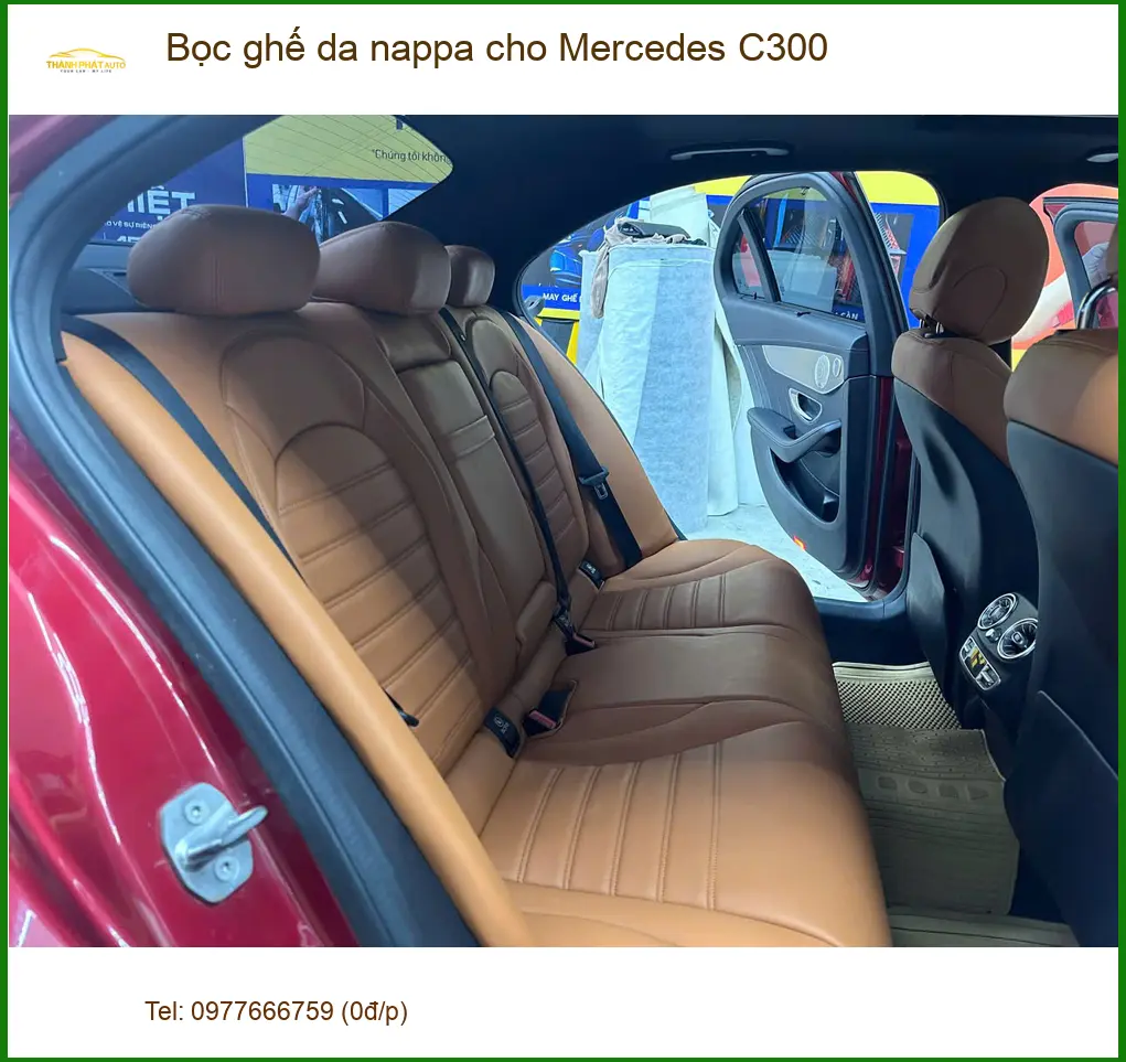 Anh Khải bọc ghế da nappa cho Mercedes C300 tại Bình Chánh để nâng tầm nội thất sang trọng ảnh thực tế 5