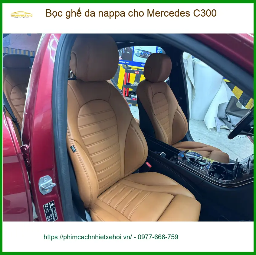 Chị Hương Giang bọc ghế da nappa Mercedes C300 Quận 12 - Nội thất sang trọng ảnh thực tế 3