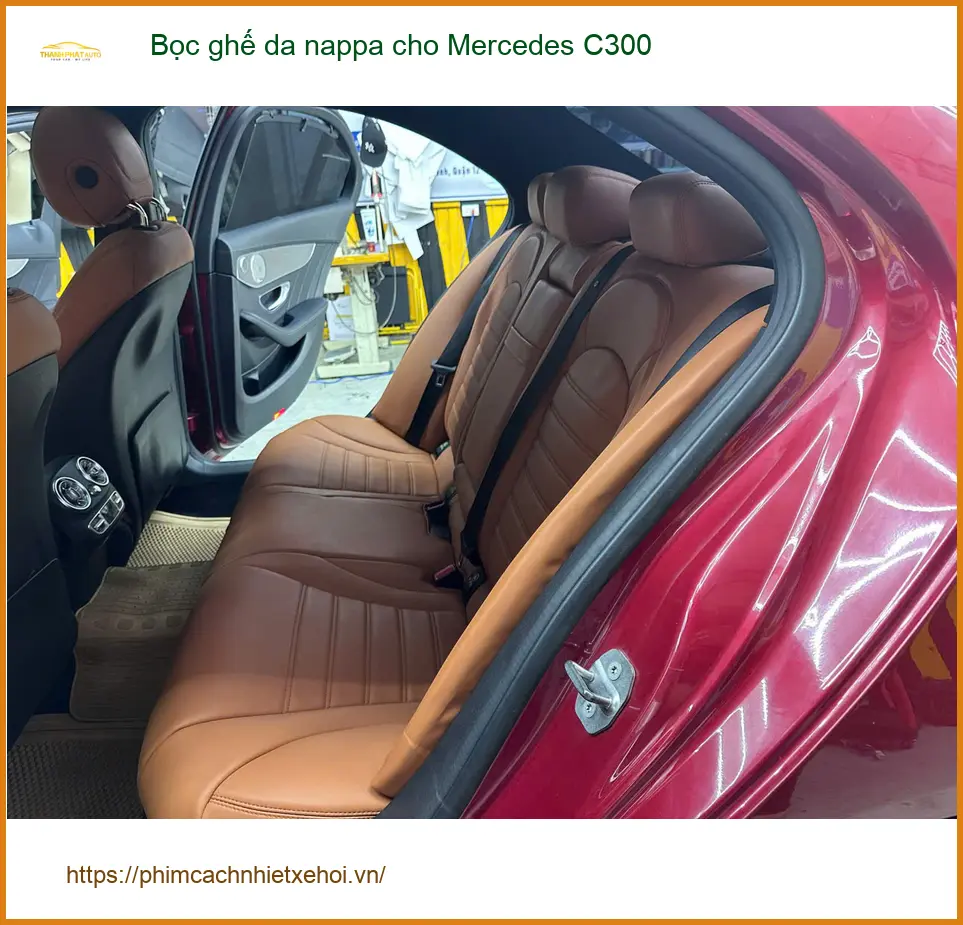 Anh Khang bọc ghế da Nappa cho Mercedes C300 tại Quận Tân Bình cho nội thất mới ảnh thực tế 2