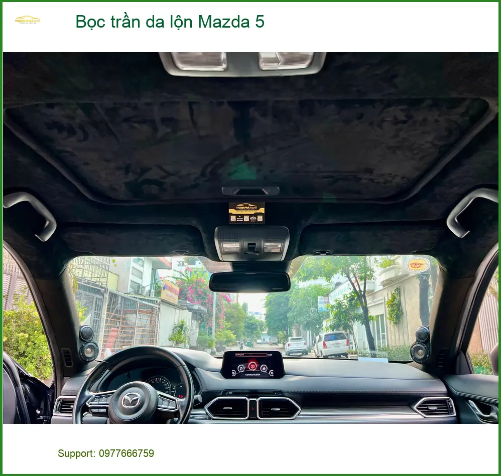 Anh Khải bọc trần da lộn Mazda 5 tại Quận Tân Bình muốn nâng tầm nội thất xe