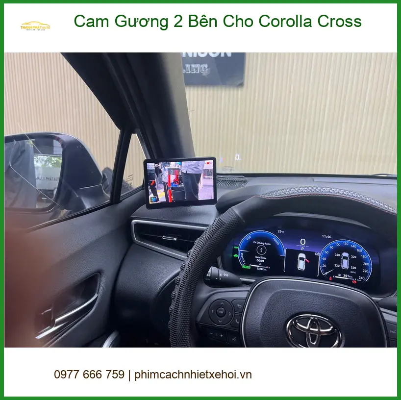 Anh Khang lắp Cam Gương 2 Bên cho Corolla Cross tại Quận 12 để an tâm hơn khi lùi xe ảnh thực tế 2