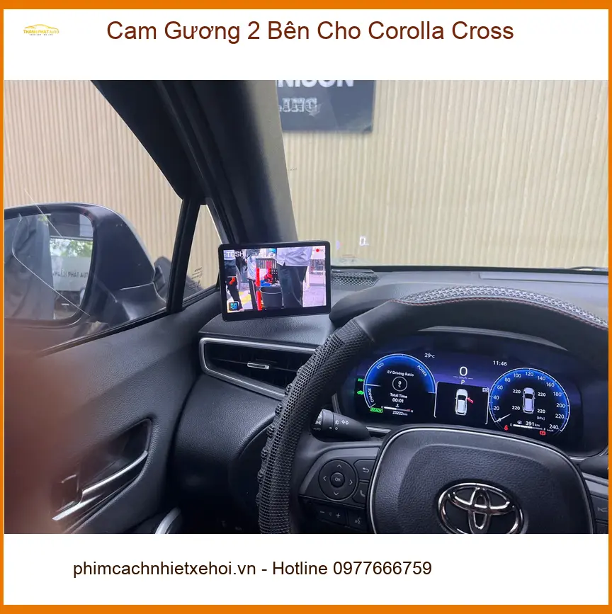 Anh Khải lắp Cam Gương 2 Bên cho Corolla Cross tại Quận Thủ Đức để an tâm hơn khi lùi xe và tránh điểm mù ảnh thực tế 2