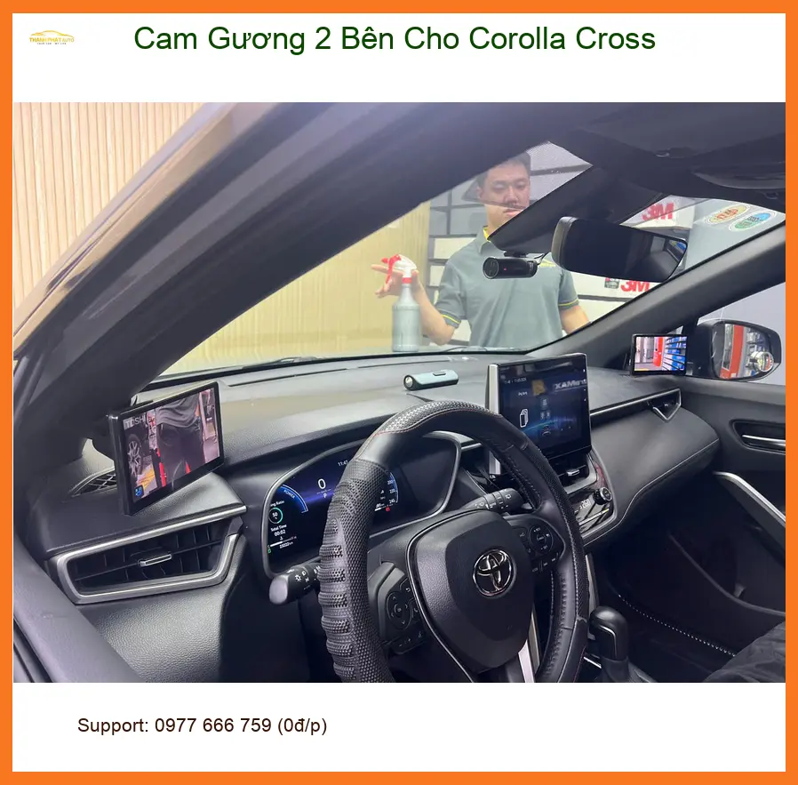 Anh Khải lắp Cam Gương 2 Bên cho Corolla Cross tại Quận Thủ Đức để an tâm hơn khi lùi xe và tránh điểm mù ảnh thực tế 4