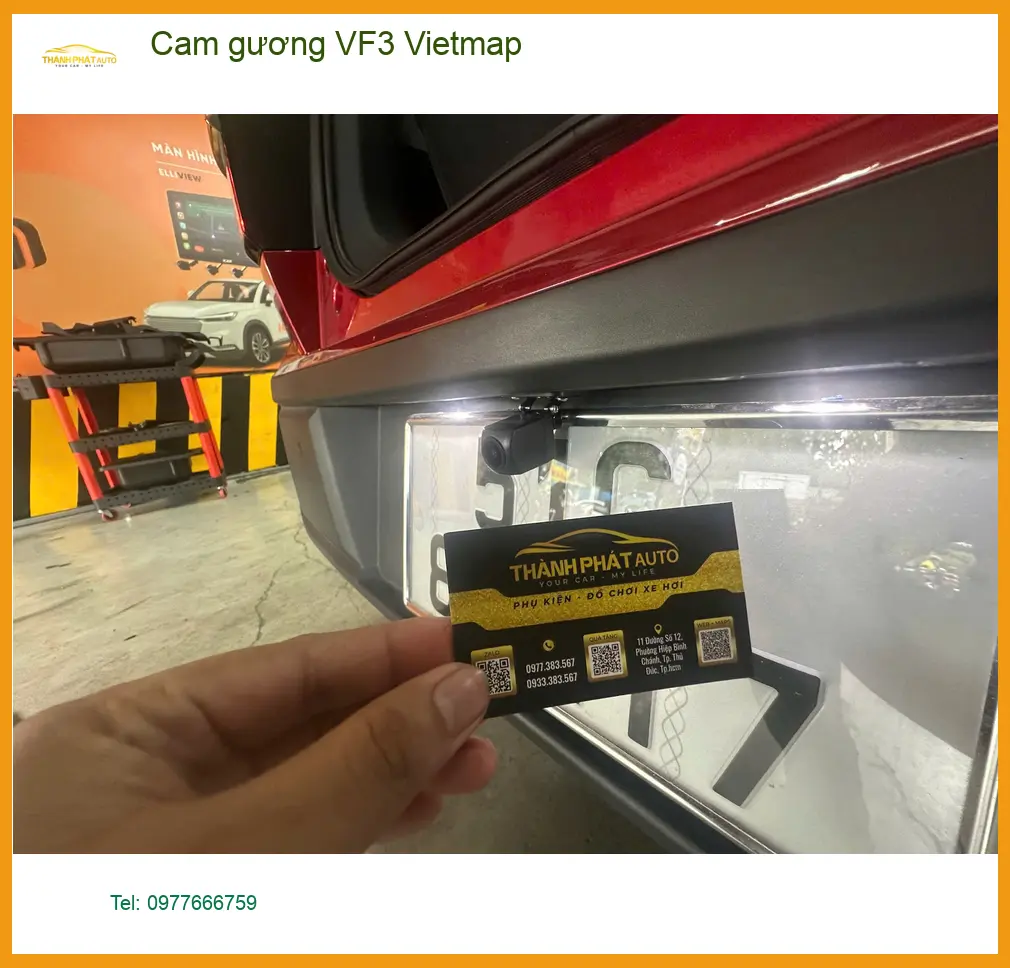 Chị Mai Anh lắp cam gương Vietmap cho VinFast VF3 tại Quận 9 tránh va chạm ảnh thực tế 3