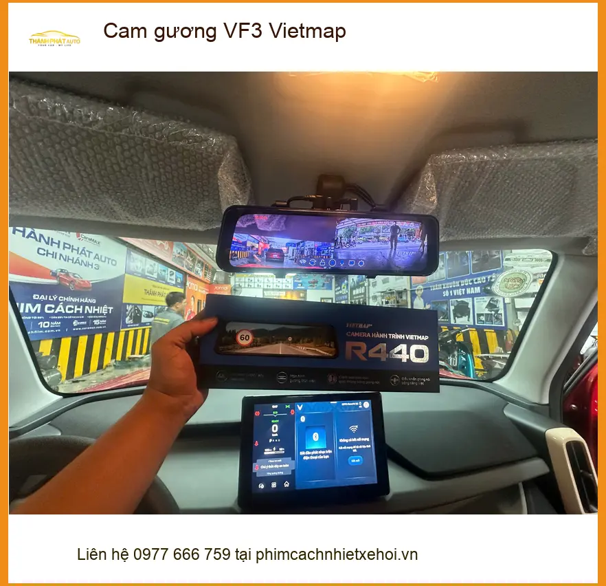 Chị Mai Anh lắp cam gương Vietmap cho VinFast VF3 tại Quận 9 tránh va chạm ảnh thực tế 4