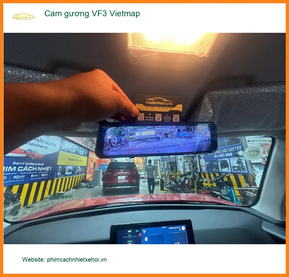 Chị Mai Anh lắp cam gương Vietmap cho VinFast VF3 tại Quận 9 tránh va chạm ảnh thực tế 5