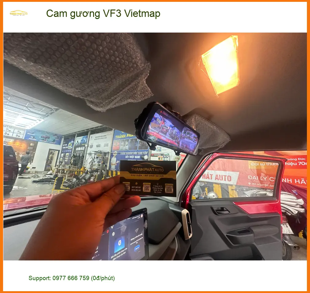 Anh Khải lắp camera gương Vietmap cho VF3 tại Quận 3 để lái xe an toàn ảnh thực tế 3