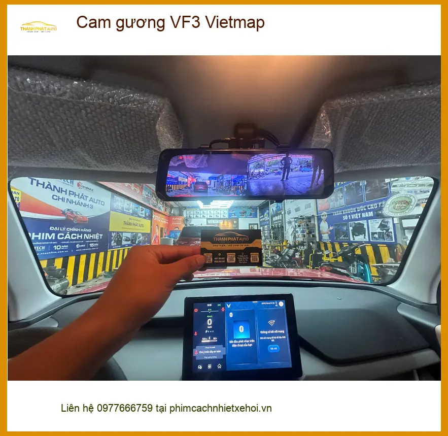 Anh Tùng lắp Cam gương Vietmap cho VinFast VF3 tại Quận 6 vì muốn ghi lại hành trình rõ nét