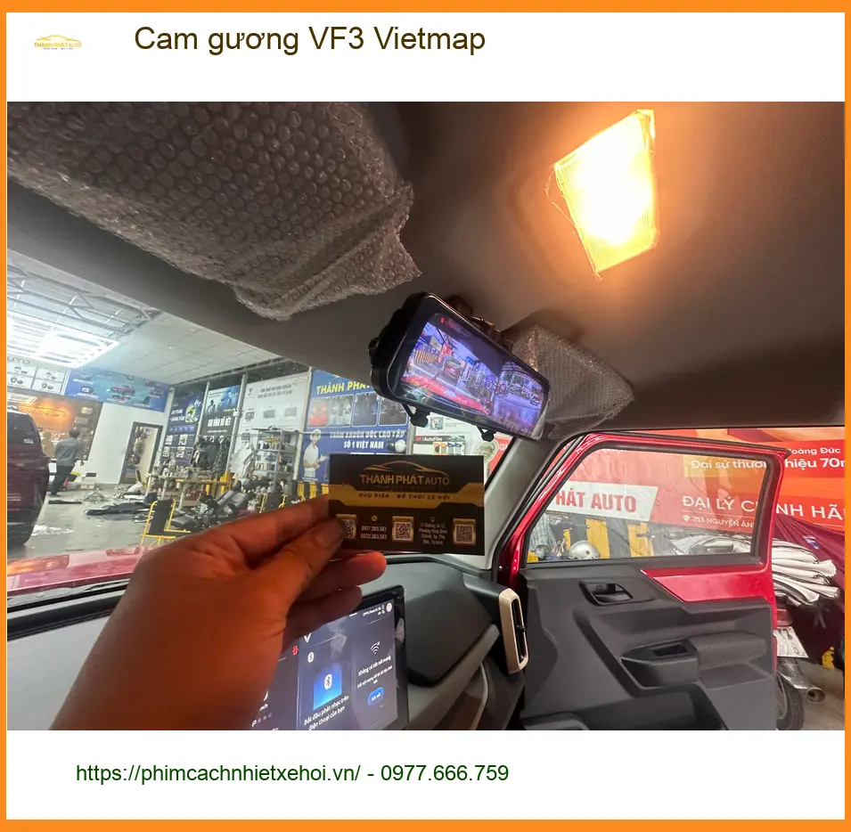 Chị Mai Anh lắp cam gương Vietmap cho VinFast VF3 tại Quận Nhà Bè an tâm lái xe ảnh thực tế 2
