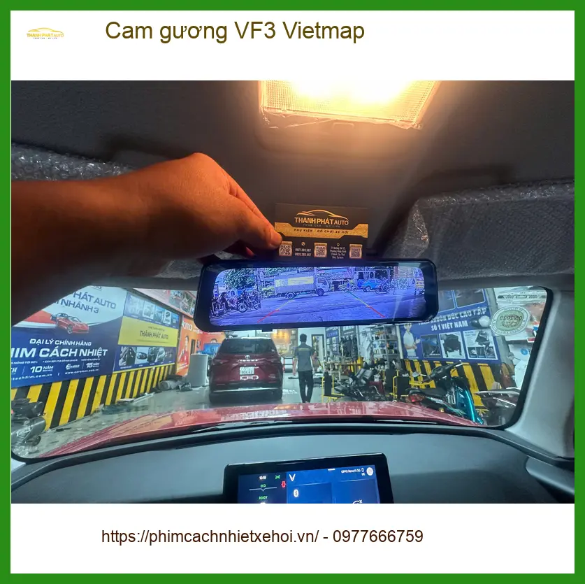 Chị Mai Anh lắp cam gương Vietmap cho VinFast VF3 tại Quận Nhà Bè an tâm lái xe ảnh thực tế 4
