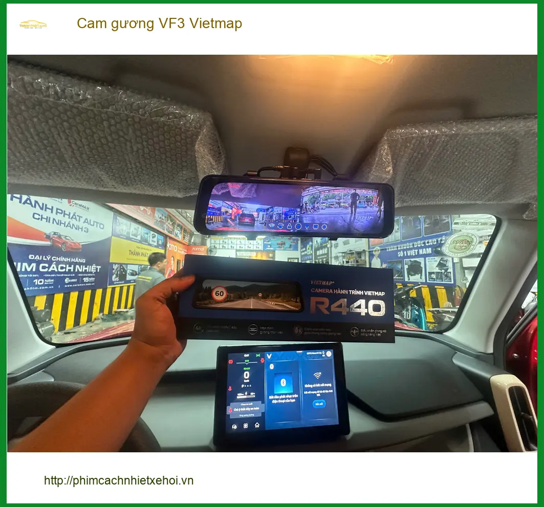 Chị Mai Anh lắp cam gương Vietmap cho VinFast VF3 tại Quận Nhà Bè an tâm lái xe ảnh thực tế 5