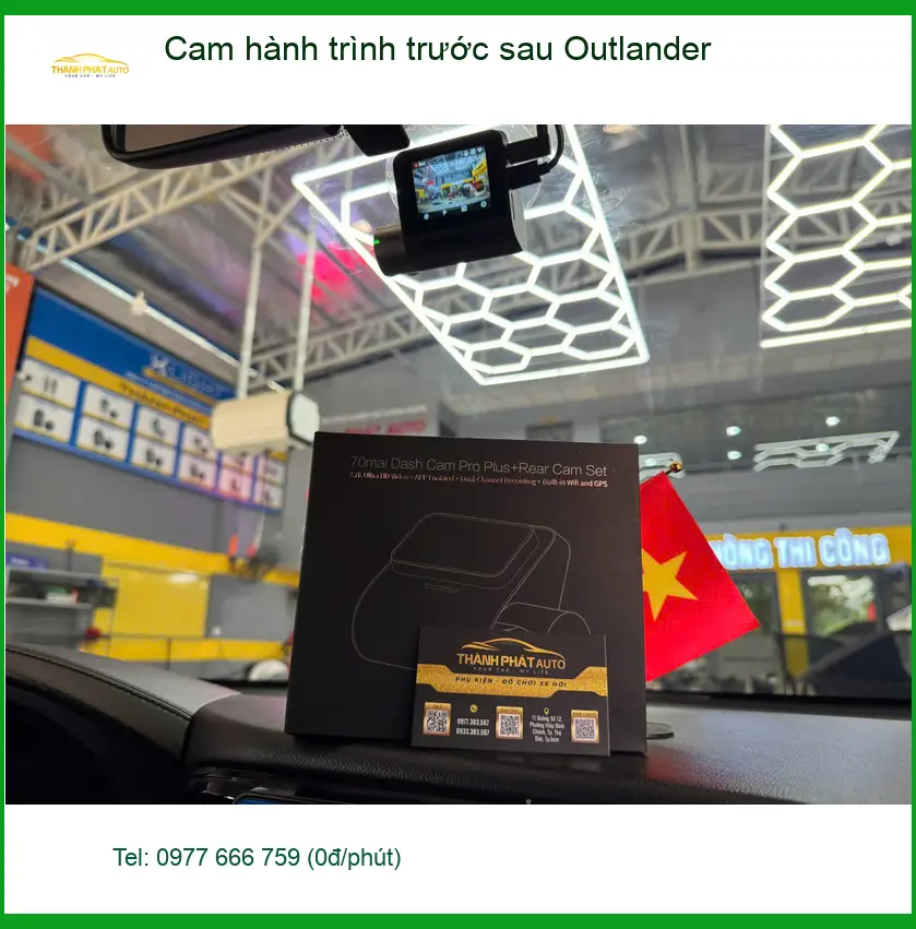 Anh Khôi lắp cam hành trình trước sau Outlander tại Gò Vấp để yên tâm di chuyển đường dài ảnh thực tế 2
