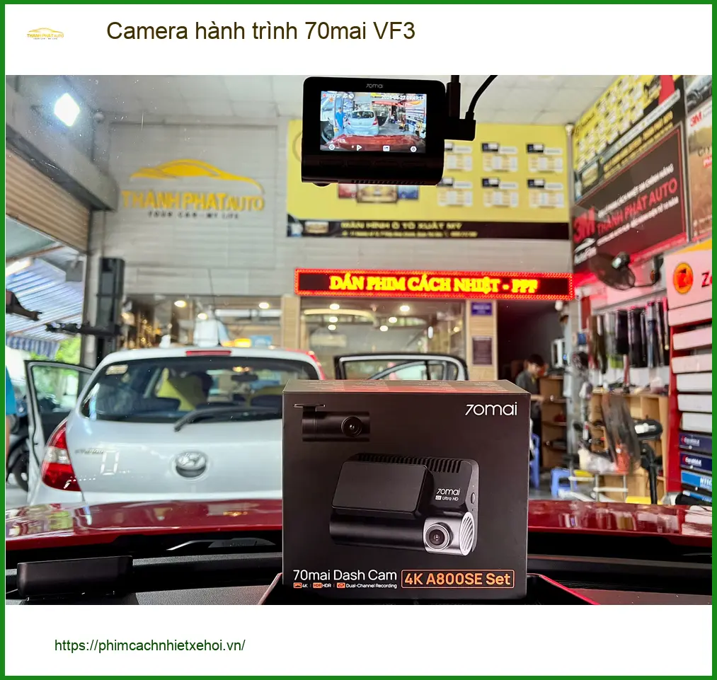Chú Long lắp Camera hành trình 70mai cho VinFast VF3 tại Quận 9 ghi hình an toàn