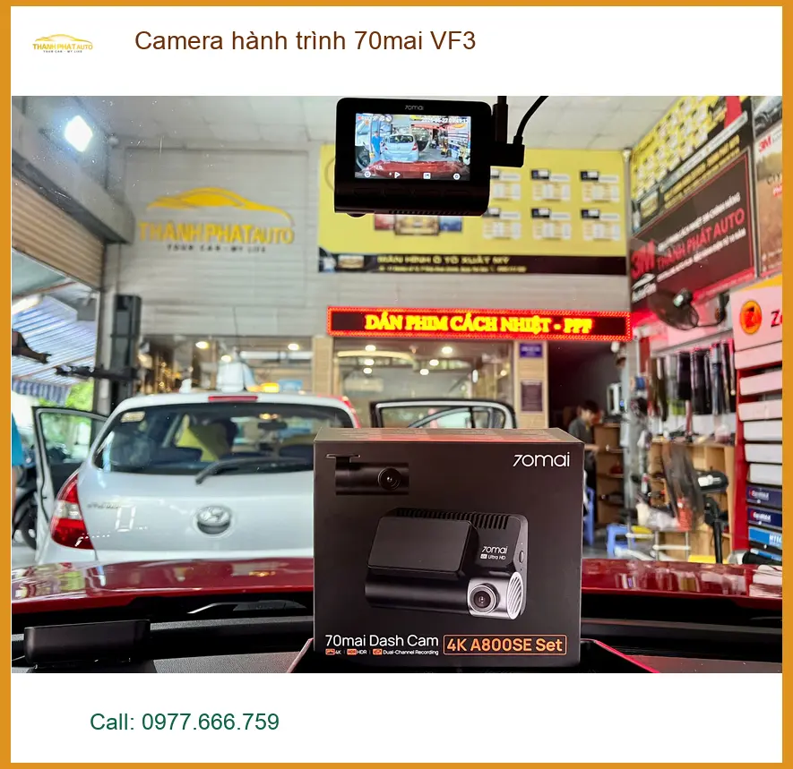 Cô Trúc lắp Camera hành trình 70mai VF3 tại Nhà Bè để an tâm lái xe.