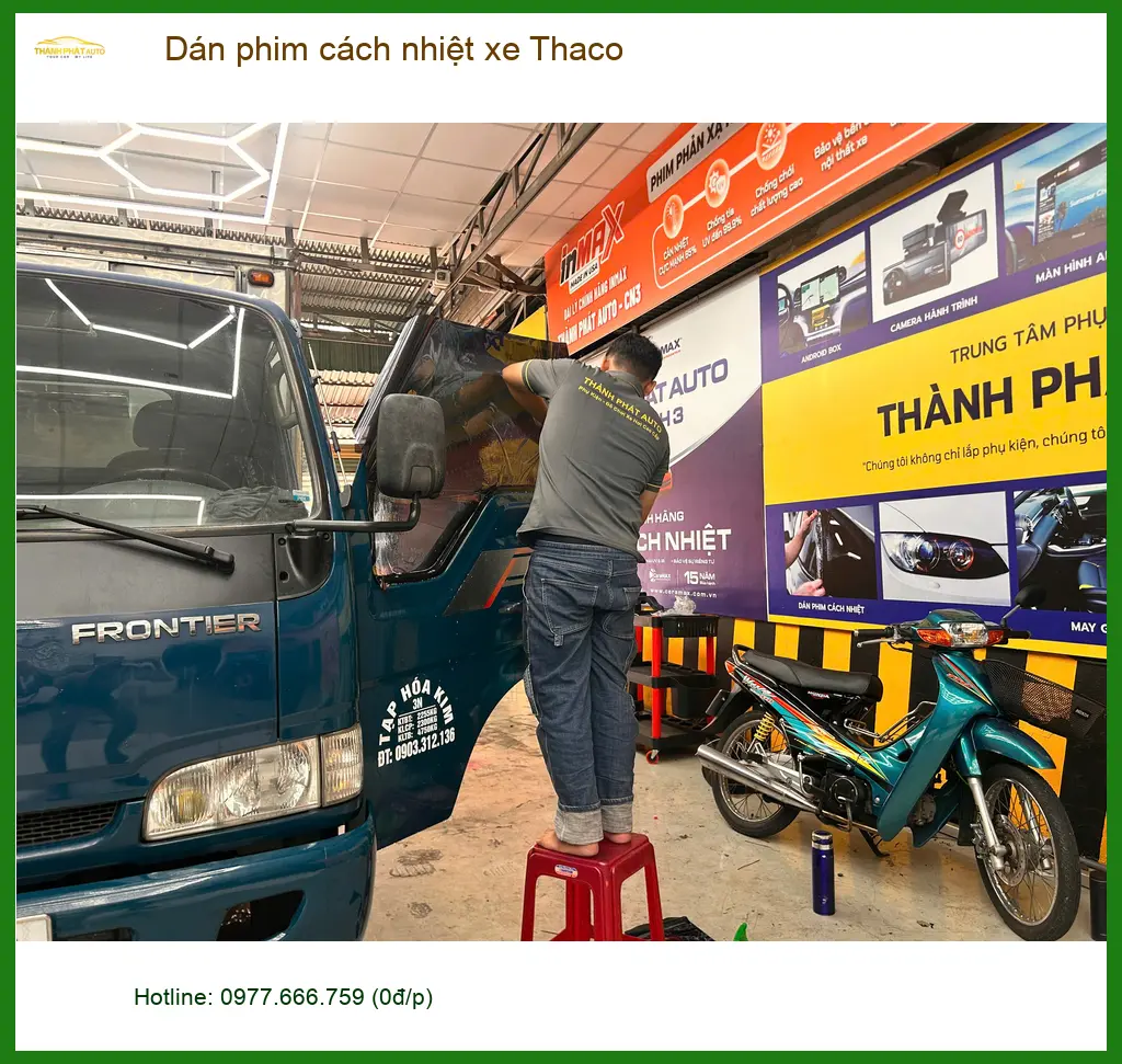 Chú An dán phim cách nhiệt xe Thaco Frontier chống nóng tại Quận 9 ảnh thực tế 2