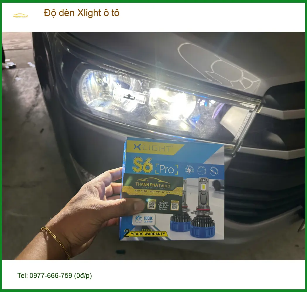 Anh Quang độ đèn Xlight ô tô Hyundai Accent tại Củ Chi để cải thiện tầm nhìn ban đêm ảnh thực tế 2