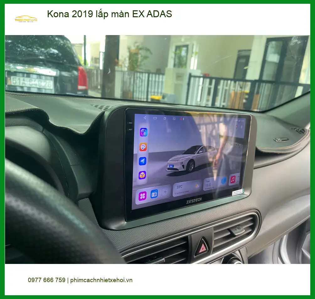 Anh Dũng lắp màn hình EX ADAS cho Kona 2019 tại Quận 10 để lái xe an toàn hơn
