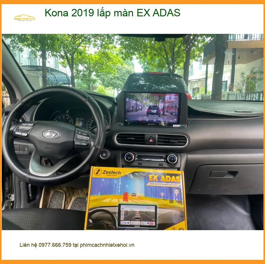Anh Dũng lắp màn hình EX ADAS cho Kona 2019 tại Quận 10 để lái xe an toàn hơn ảnh thực tế 2