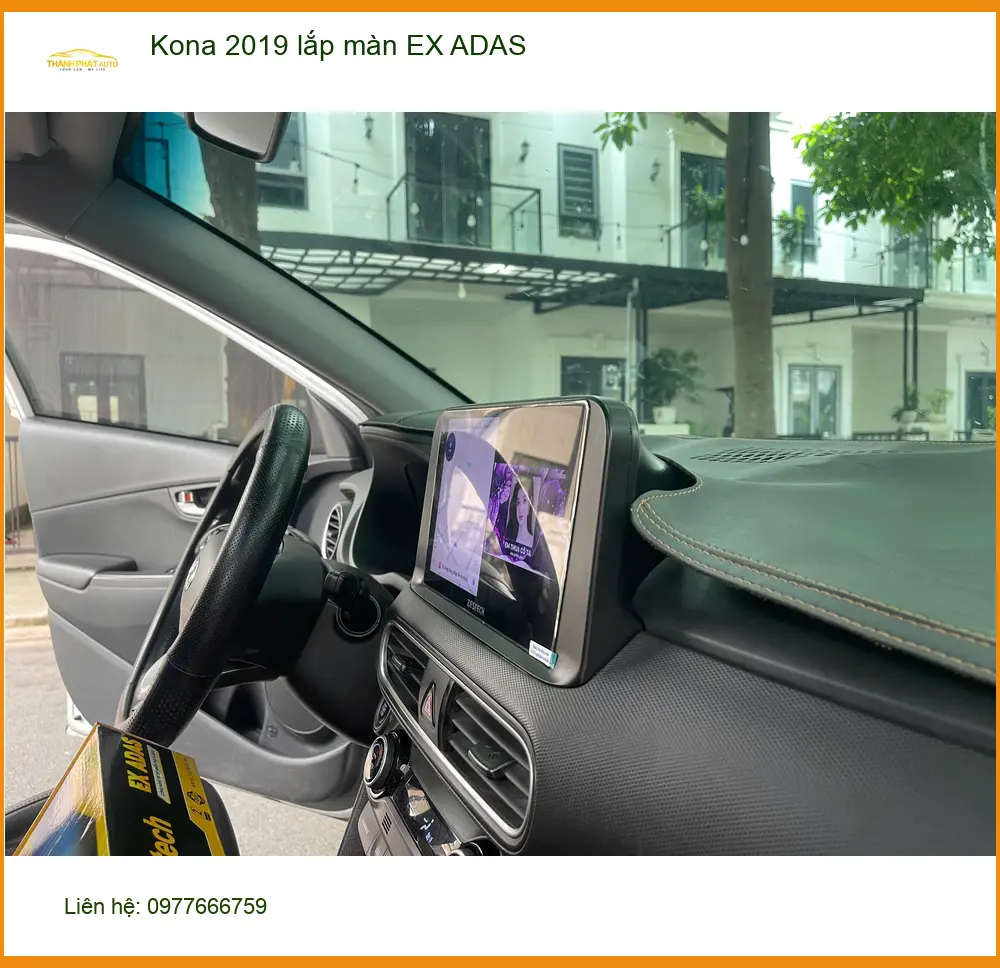 Anh Dũng lắp màn hình EX ADAS cho Kona 2019 tại Quận 10 để lái xe an toàn hơn ảnh thực tế 3