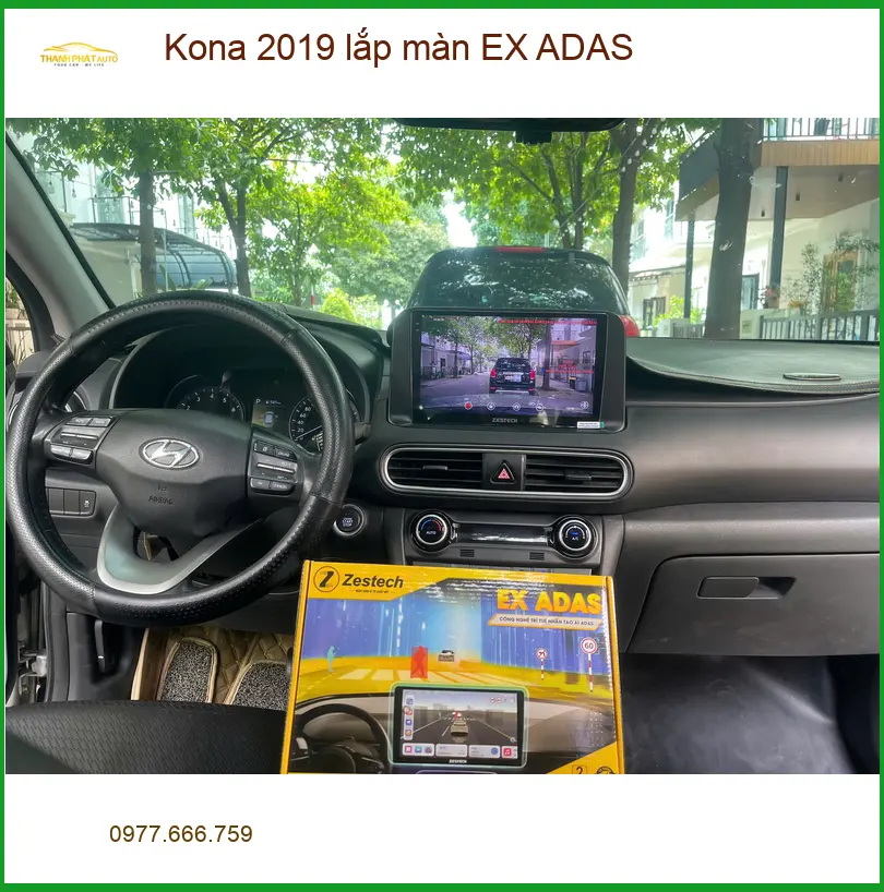 Anh Tấn lắp màn hình EX ADAS cho Kona 2019 tại Quận Bình Thạnh để lái xe an toàn hơn ảnh thực tế 2