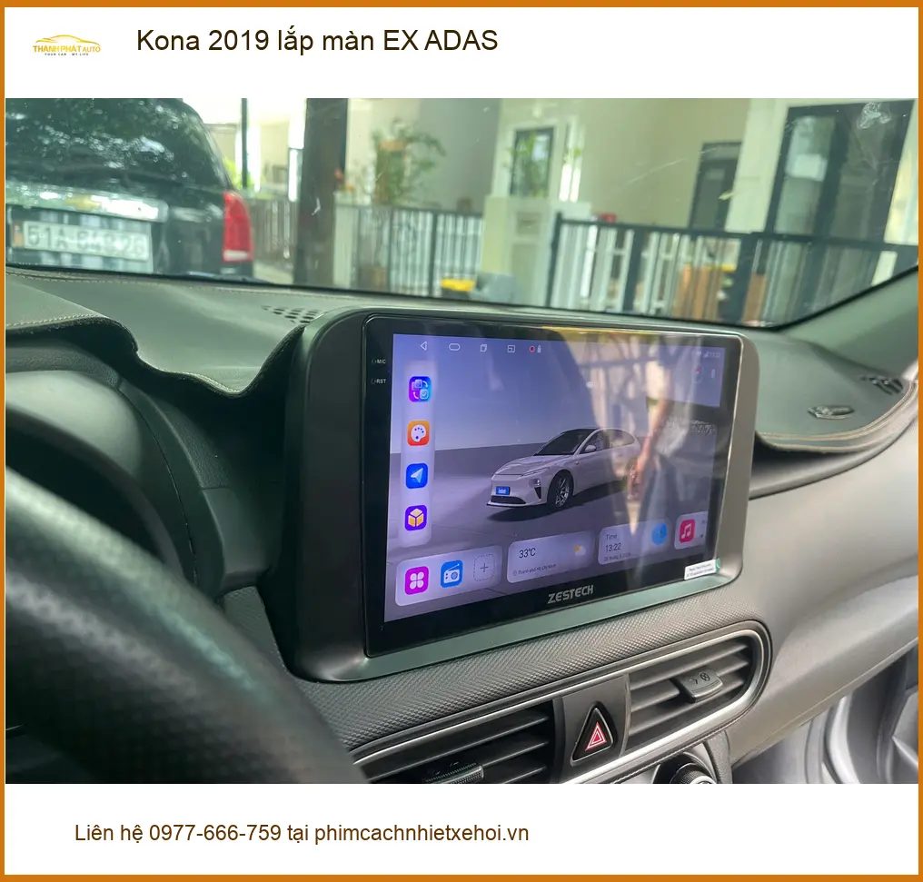 Anh Khang lắp màn hình EX ADAS cho Kona 2019 tại Gò Vấp để nâng tầm trải nghiệm lái ảnh thực tế 2