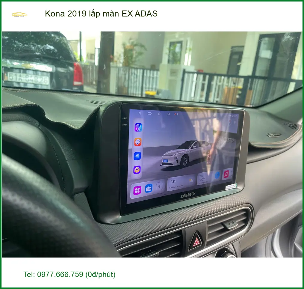 Anh Lâm lắp màn hình EX ADAS cho Kona 2019 tại Quận 11 để lái xe an toàn ảnh thực tế 3