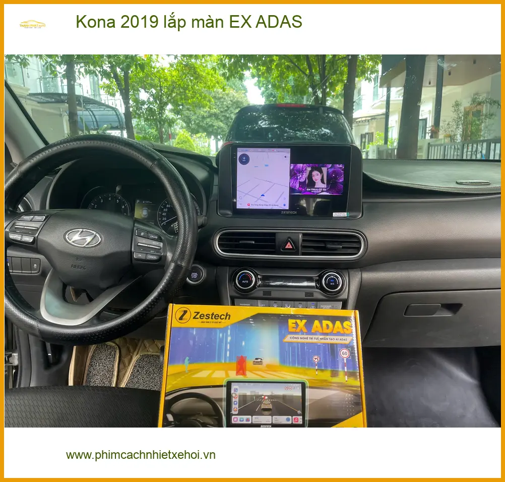 Anh Lâm lắp màn hình EX ADAS cho Kona 2019 tại Quận 11 để lái xe an toàn ảnh thực tế 4