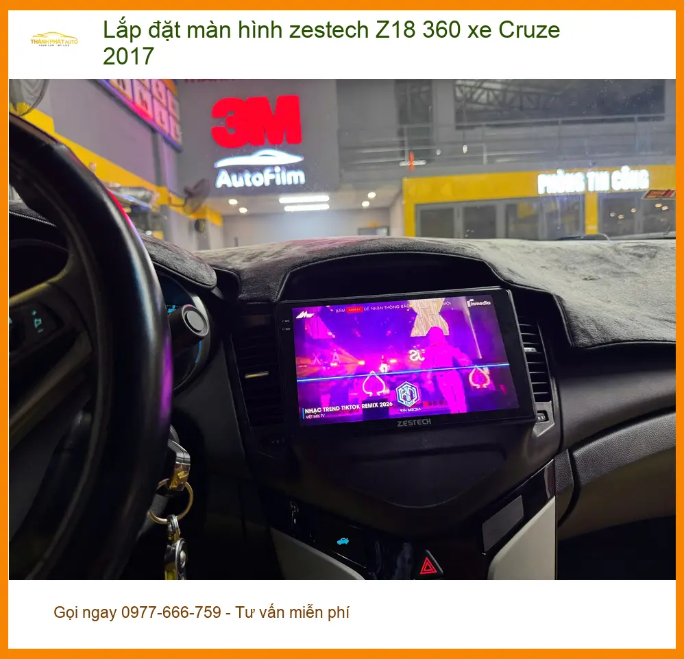 Anh Tấn lắp màn hình Zestech Z18 360 cho Cruze 2017 tại Quận 12 để nâng cấp tiện ích ảnh thực tế 2