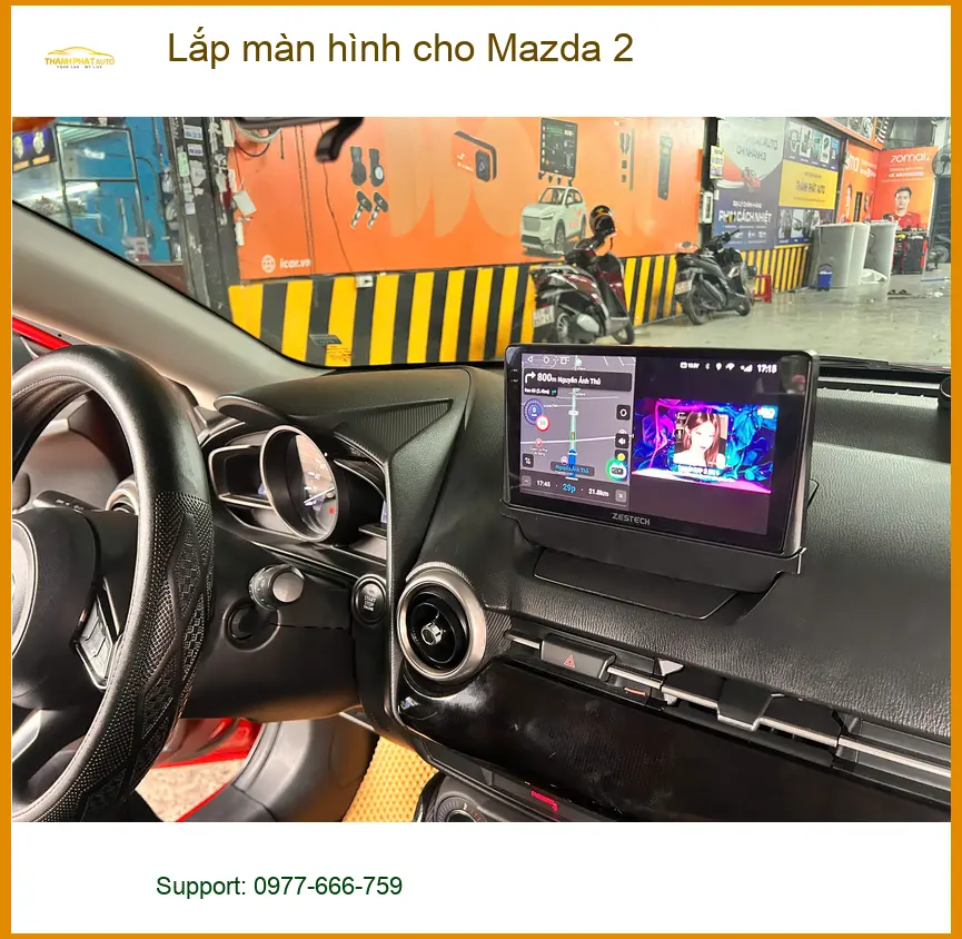 Anh Minh lắp màn hình cho Mazda 2 Quận 9 để nâng cấp trải nghiệm lái xe