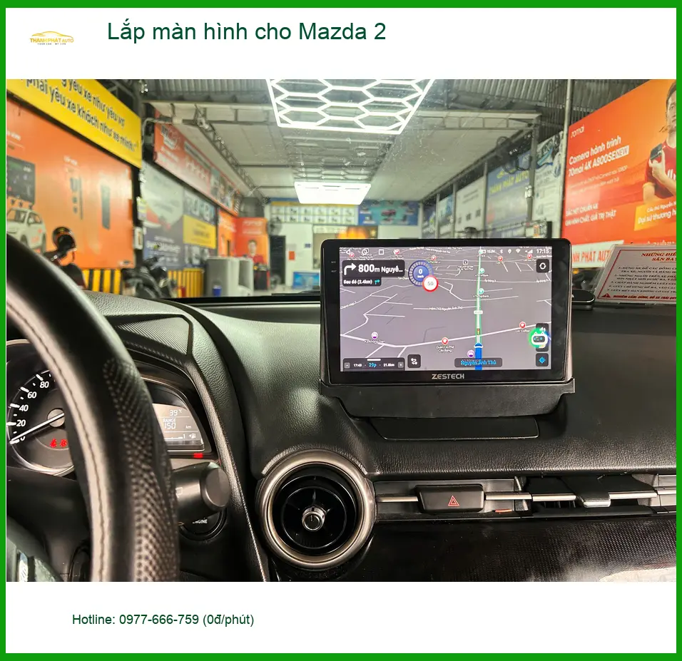 Anh Dũng lắp màn hình cho Mazda 2 tại Quận Bình Tân vì màn zin không có camera lùi ảnh thực tế 2