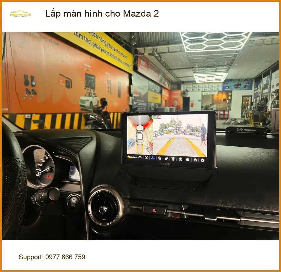 Anh Khang lắp màn hình Android cho Mazda 2 tại Quận 5 để tiện xem bản đồ và giải trí ảnh thực tế 2