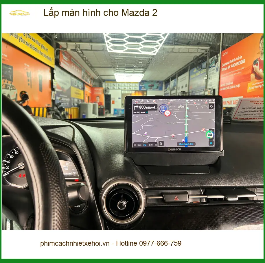 Anh Khang lắp màn hình Android cho Mazda 2 tại Quận 5 để tiện xem bản đồ và giải trí ảnh thực tế 3