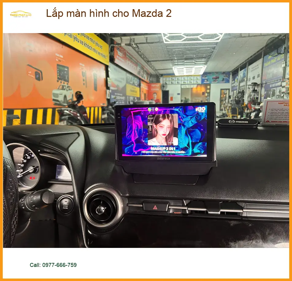 Anh Khang lắp màn hình Android cho Mazda 2 tại Quận 5 để tiện xem bản đồ và giải trí ảnh thực tế 4