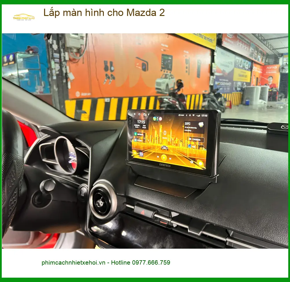 Chị Thanh lắp màn hình Android cho Mazda 2 tại Quận Thủ Đức để giải trí ảnh thực tế 3
