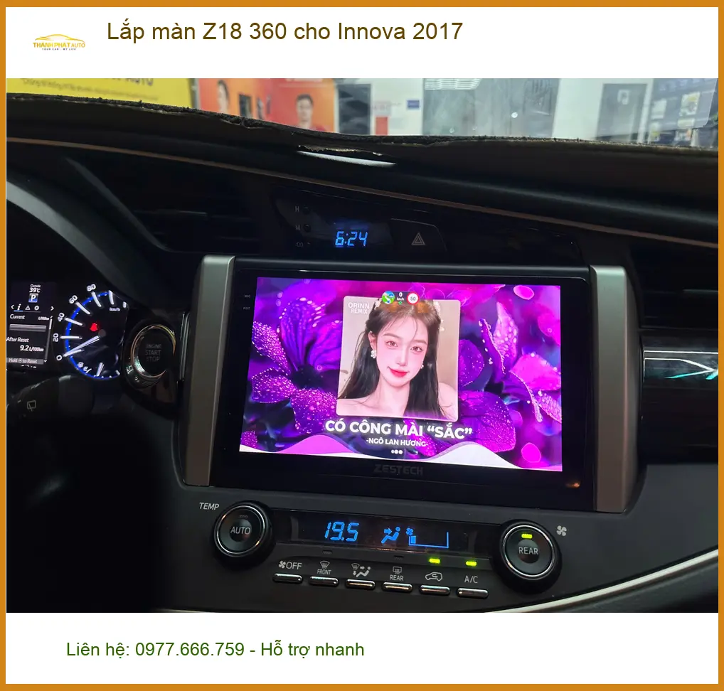 Bác Phong lắp màn Z18 360 cho Innova 2017 để lái xe an toàn hơn tại Hóc Môn