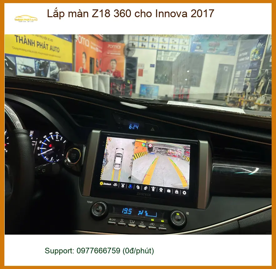 Bác Phong lắp màn Z18 360 cho Innova 2017 để lái xe an toàn hơn tại Hóc Môn ảnh thực tế 2